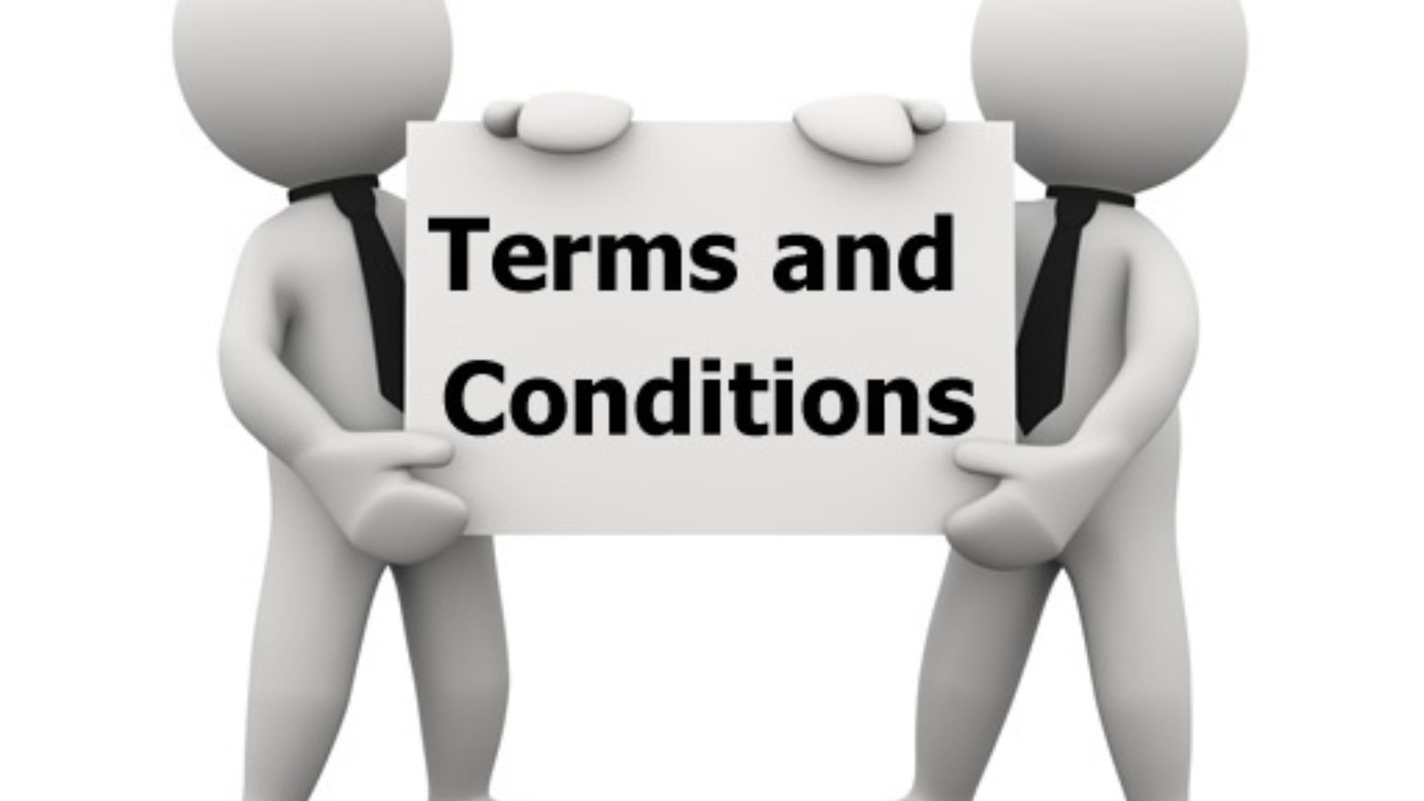 two images holding a post written terms and conditions 